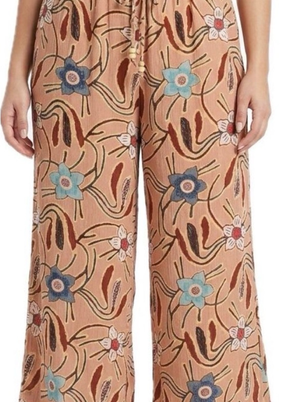 Christian Siriano Women’s Wide-Leg Floral Print Pants - Tan